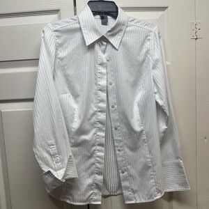 Ann Taylor pin striped collared work Shirt